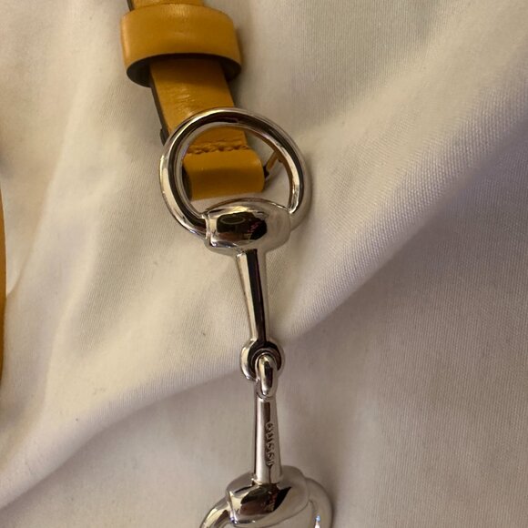 Gucci -skinny belt with silver horsebit buckle  1/2 "  Size 85 - Picture 5 of 7